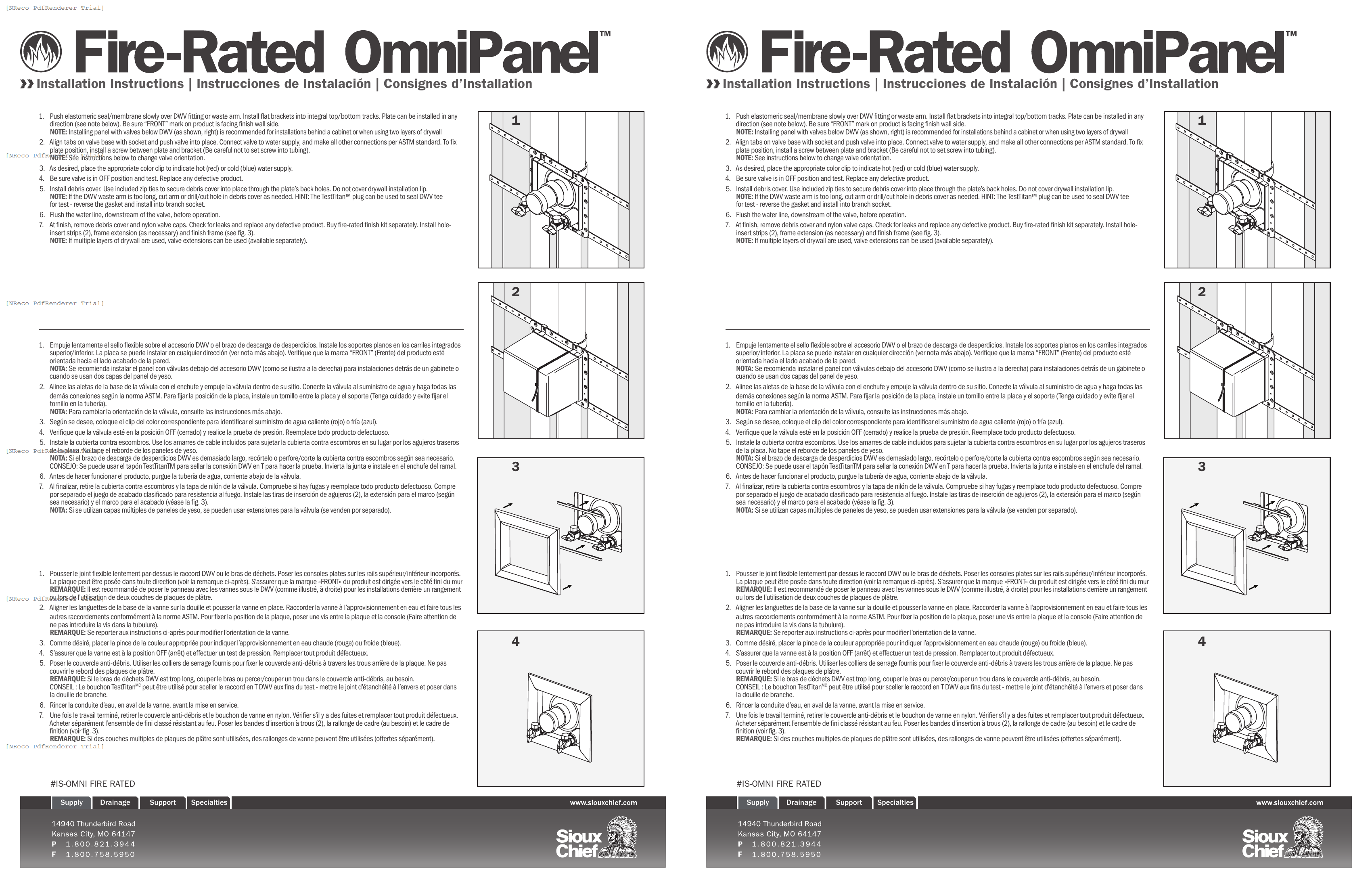 698R SERIES - FIRE-RATED OMNIPANEL - INSTRUCTION SHEET.PDF Technical Document